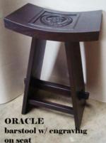 Oracle Barstool w engraving on seat